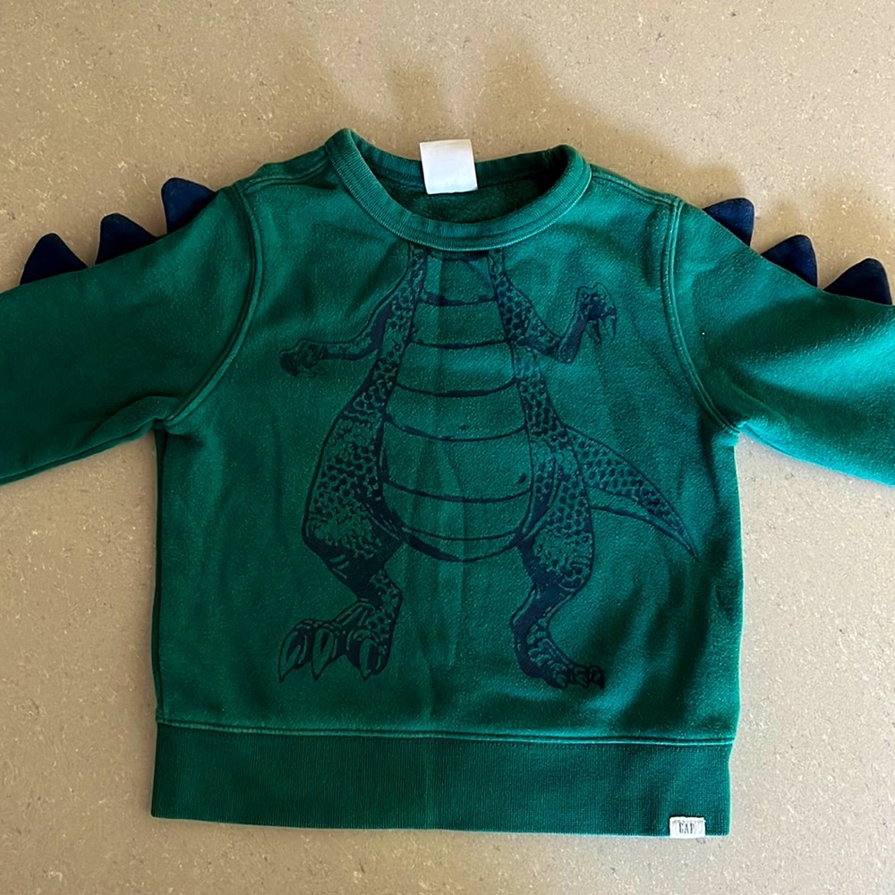 Gap dinosaur sweatshirt w spikes on sleeve